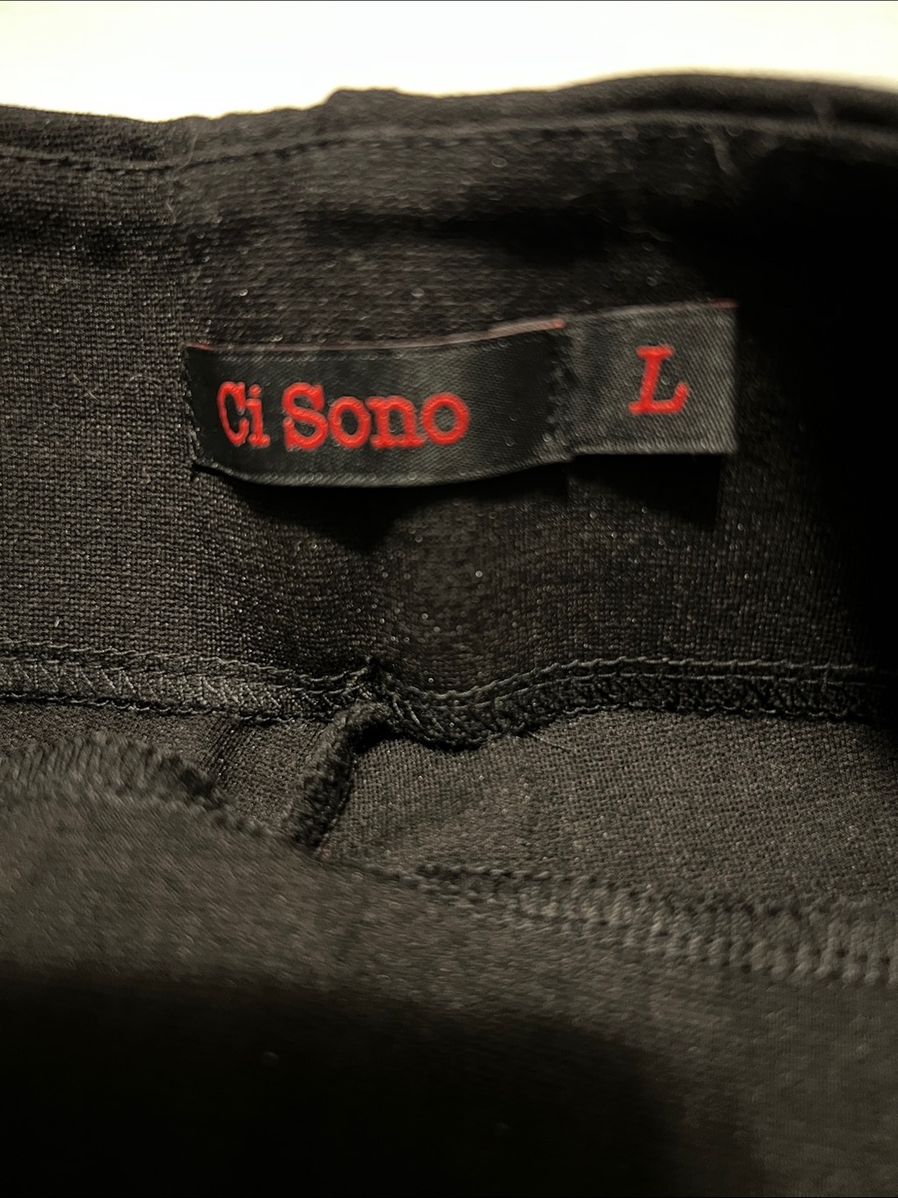 Ci Sono Black Leggings with Red Logo